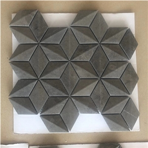 Tunisian Gray 3d Split Brick Marble Mosaics