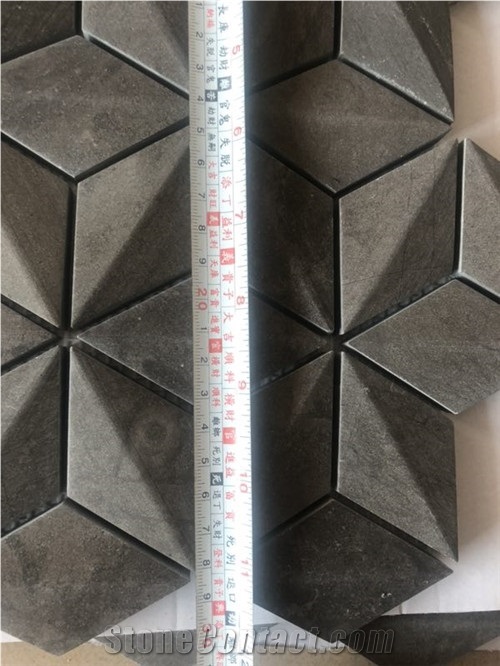 Tunisian Gray 3d Split Brick Marble Mosaics