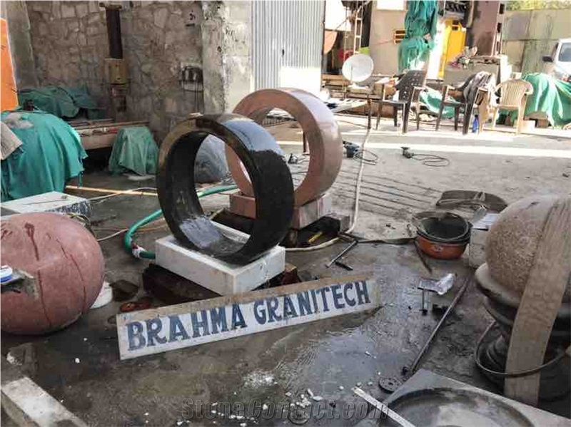 Stone Circle Fountain,Floating Wheel,Water Feature