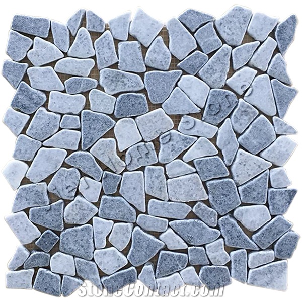Black, White Pebble Marble Mosaic
