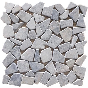 Black, White Pebble Marble Mosaic