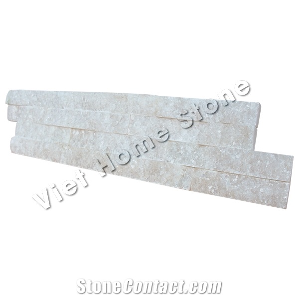 Crystal White Split Marble Wall Cladding