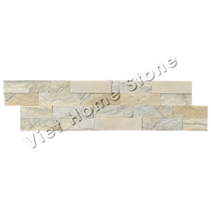 Mixed Chip Honed Yellow Marble Wall Cladding Veneer