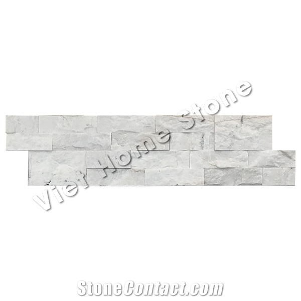 Mixed Chips Milky White Marble Wall Cladding Stone Veneer