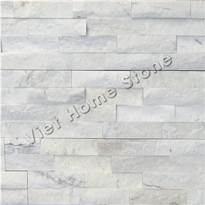 Mixed Chips Milky White Marble Wall Cladding Stone Veneer