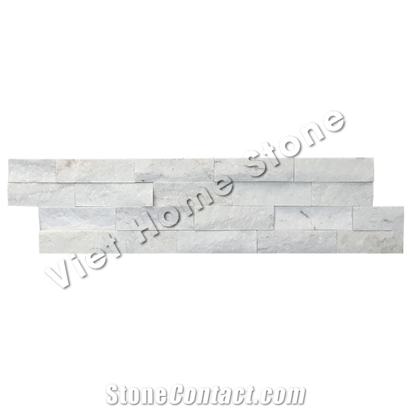 Mixed Chips Milky White Marble Wall Cladding Stone Veneer