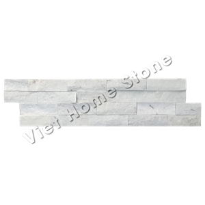 Mixed Chips Milky White Marble Wall Cladding Stone Veneer