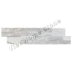 Mixed Chips Milky White Marble Wall Cladding Stone Veneer