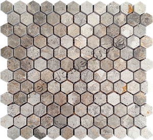 Polished Hexagon Mosaic Bathroom Polished Hexagon Mosaic Bathroom