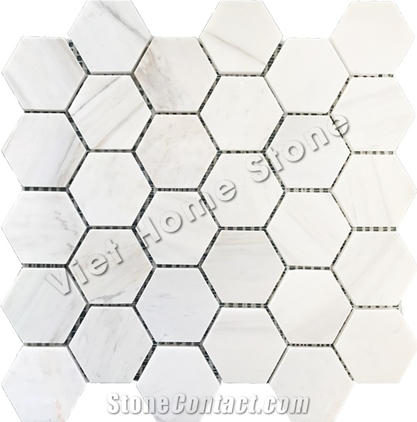 Polished Hexagon Mosaic Bathroom