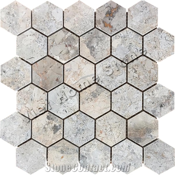 Polished Hexagon Mosaic Bathroom