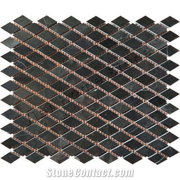 Polished Pure Black Mosaic Tile