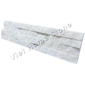 Split Crystal White Stacked Stone Panel