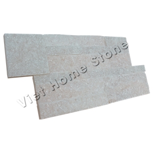 Split Crystal White Stacked Stone Panel