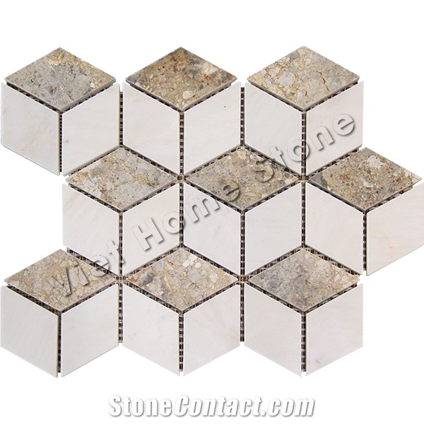 Vietnam 3d Mosaic Yellow Marble Mosaic Tile