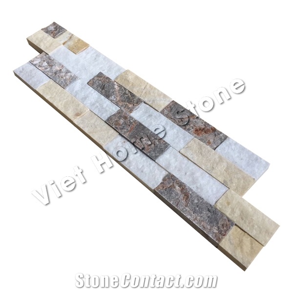 Vietnam Mixed 3 Colors Marble Stacked Stone