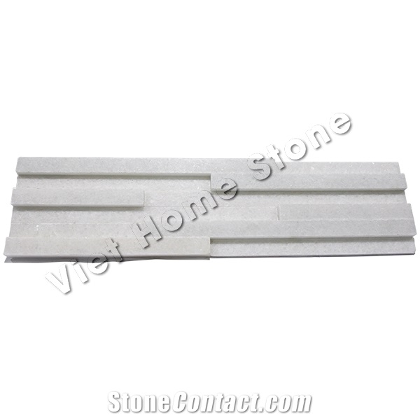 Vietnam Polished Pure White Stacked Stone