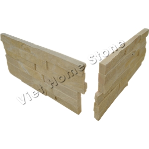 Vietnam Split Corner Yellow Marble Wall Panel