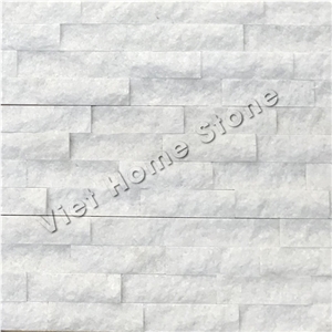 Vietnam Split Crystal White Marble Stacked Stone