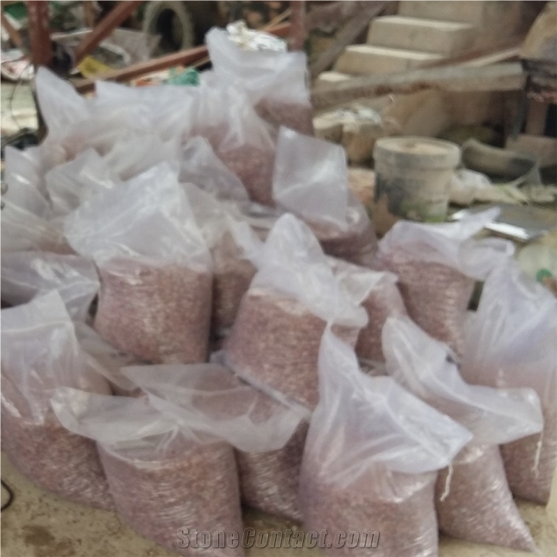 Pink Color Pebble Stone Landscaping Stone