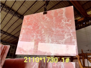 Afghan Pink Onyx Slab for Wall Cladding