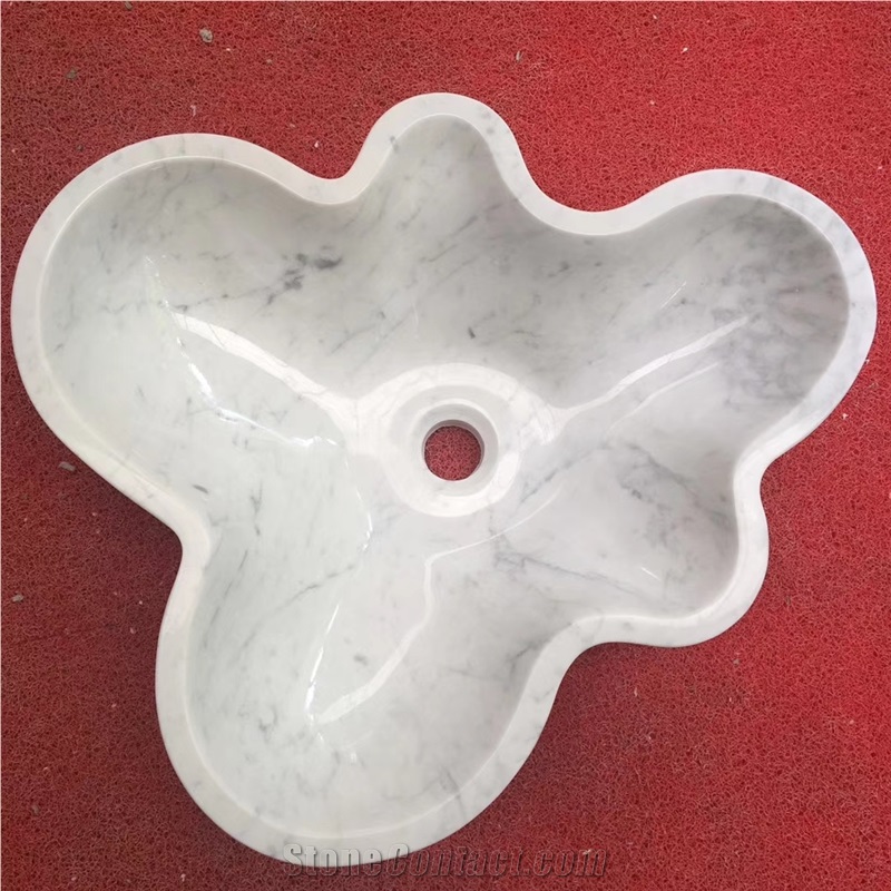 Bianco Venato White Art Shaped Marble Stone Sinks