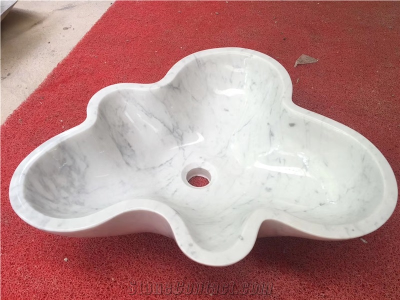 Bianco Venato White Art Shaped Marble Stone Sinks