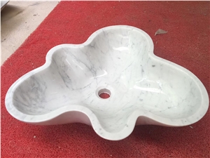 Bianco Venato White Art Shaped Marble Stone Sinks