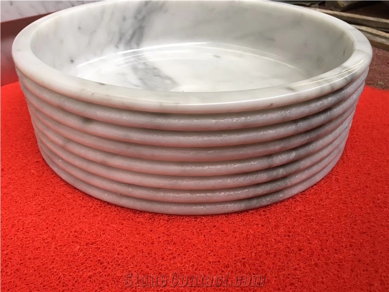 Bianco Venato White Art Shaped Marble Stone Sinks
