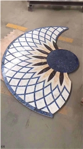 Blue Mosaic Medallions Flooring Decorative Tiles