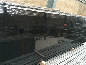 China Hebei Pure Black Polished Granite Floor Tile