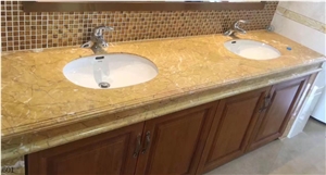 China Kellen Gold Marble Kellen Golden Slab Vanity