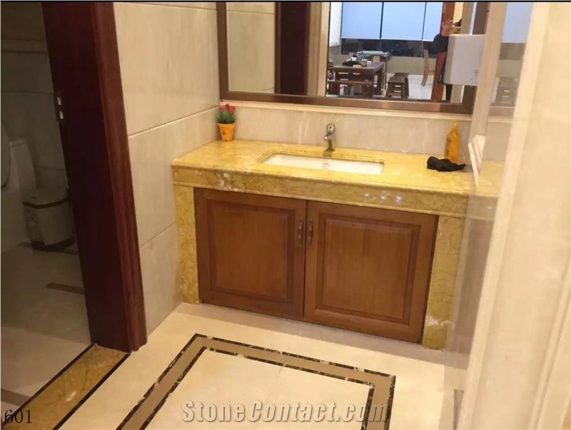 China Kellen Gold Marble Kellen Golden Slab Vanity