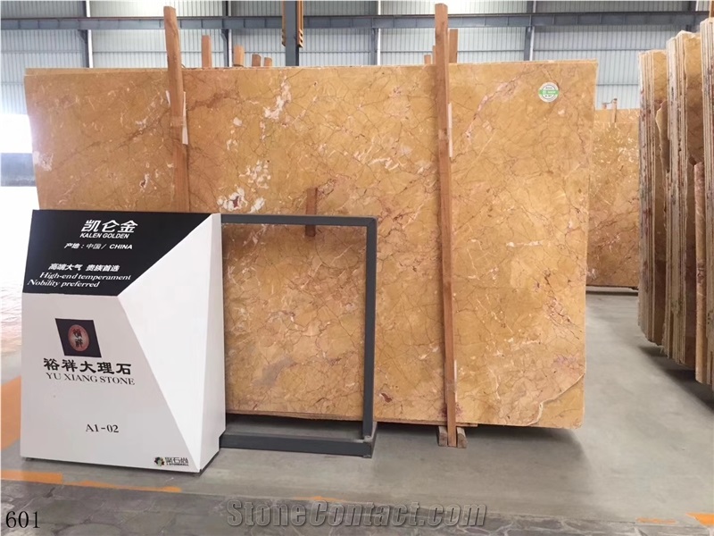 China Kellen Gold Marble Kellen Golden Slab Vanity