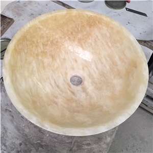 China Resin Yellow Onyx Basins Shop Hotel Sinks