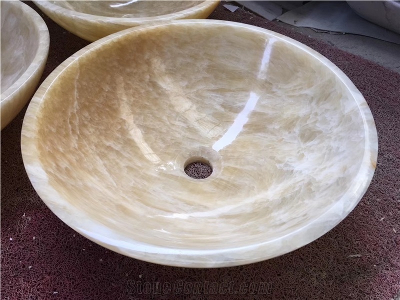 China Resin Yellow Onyx Basins Shop Hotel Sinks