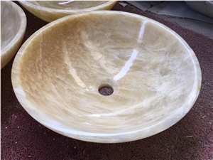 China Resin Yellow Onyx Basins Shop Hotel Sinks