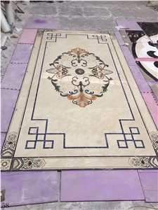 Custom Mosaic Water Jet Marble Room Floor Tiles