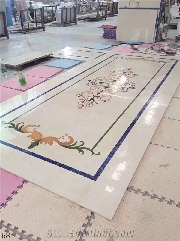 Custom Mosaic Water Jet Marble Room Floor Tiles