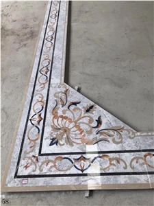 Custom Mosaic Water Jet Marble Room Floor Tiles