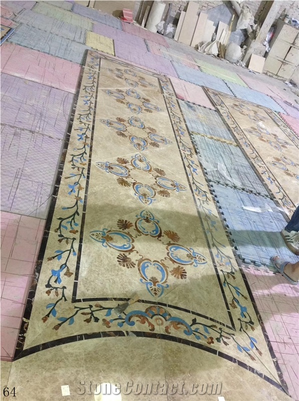 European Parquet Floor Tile Waterjet Medallions