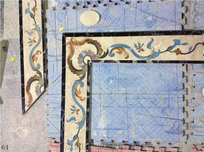 European Parquet Floor Tile Waterjet Medallions