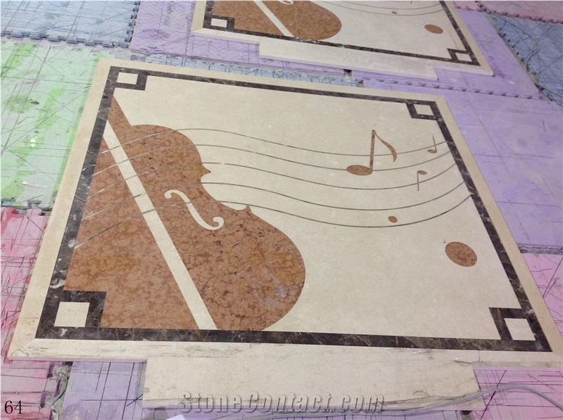 European Parquet Floor Tile Waterjet Medallions