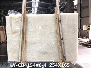 Ice Flake Jade White Onyx Slabs Wall Panels Tiles