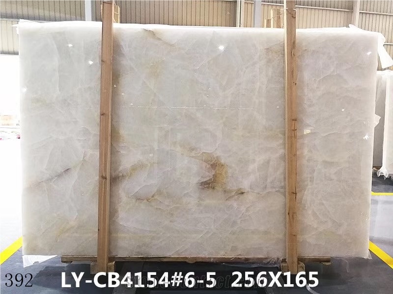 Ice Flake Jade White Onyx Slabs Wall Panels Tiles