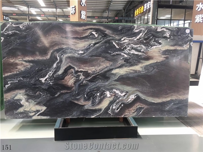 Landscape Purple Marble Background Wall Decoration