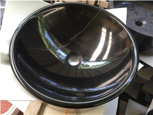 Nero Margiua Black Marble Stone Bathroom Sink Bowl