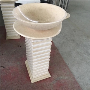 One-Piece Lavatory Bowls Floor-Style Marble Sinks