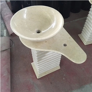 One-Piece Lavatory Bowls Floor-Style Marble Sinks