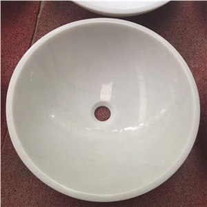 Pure Crystal White Marble Stone Domestic Sinks